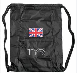 Рюкзак TYR Great Britain Drawstring Black цена и информация | Другие товары для плавания | 220.lv