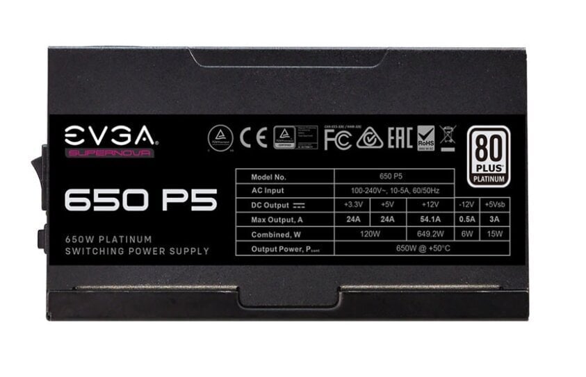 EVGA SuperNOVA 650 P5 (220-P5-0650-X2) cena un informācija | Barošanas bloki (PSU) | 220.lv