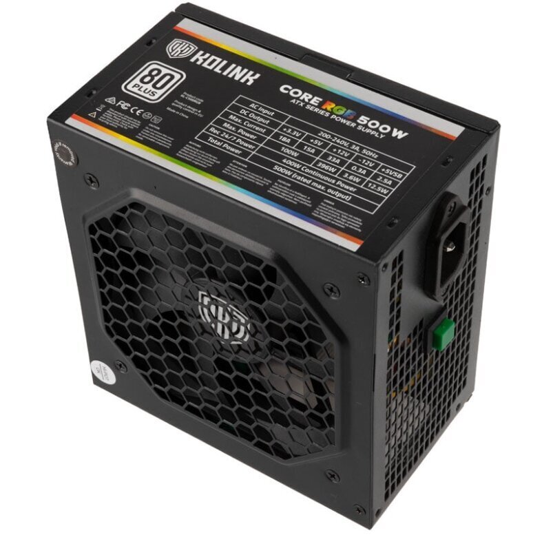 Kolink Core RGB KL-C500RGB cena un informācija | Barošanas bloki (PSU) | 220.lv