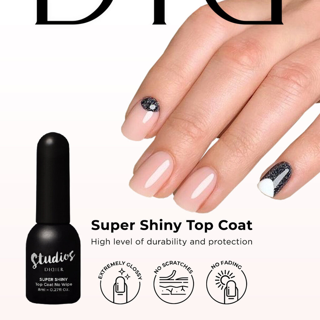 Komplekts Top Coat Studios Didier, Super Shiny, 2 gab.x 8ml cena un informācija | Nagu lakas, stiprinātāji | 220.lv