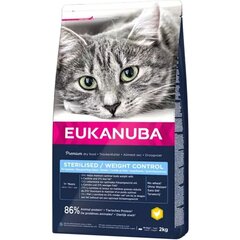 Eukanuba pieaugušiem sterilizētiem kaķiem, ar vistu, 2 kg cena un informācija | Sausā barība kaķiem | 220.lv