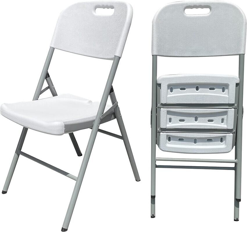 4 saliekamo āra krēslu komplekts, balts cena un informācija | Dārza krēsli | 220.lv