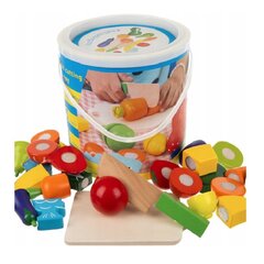 Деревянные игрушки, набор фруктов и овощей цена и информация | Игрушки для девочек | 220.lv