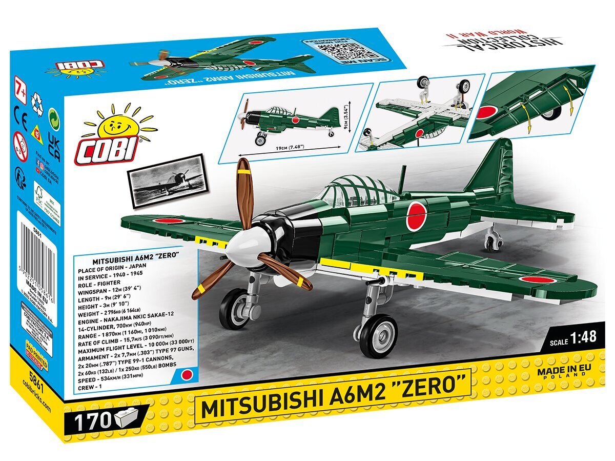 Konstruktors Cobi Mitsubishi A6M2 Zero, 1/48, 5861 cena un informācija | Konstruktori | 220.lv