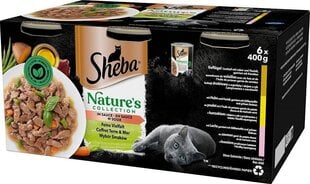 Sheba konservu komplekts kaķiem, 6x400 g cena un informācija | Sheba Zoo preces | 220.lv