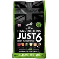 Harringtons Just 6 для собак с бараниной, 12 кг цена и информация | Сухой корм для собак | 220.lv