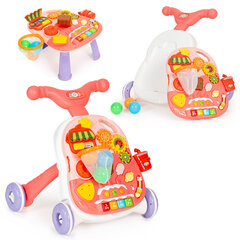 2в1 интерактивный ходунки и обучающий стол Huanger HE0815, красный цена и информация | Игрушки для малышей | 220.lv