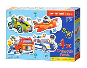 Puzle Castorland 4in1 transportlīdzekļi, 3,4,4,6,9 gab. cena un informācija | Puzles, 3D puzles | 220.lv