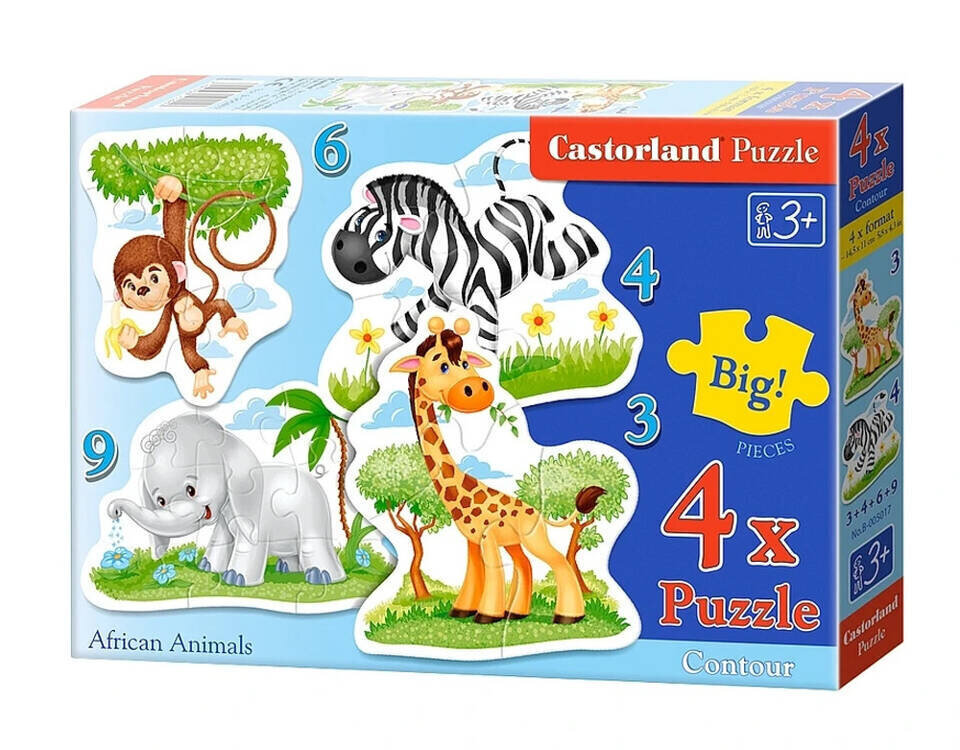Puzle 4in1 Castorland, 3,4,4,6,9 gab. cena un informācija | Puzles, 3D puzles | 220.lv