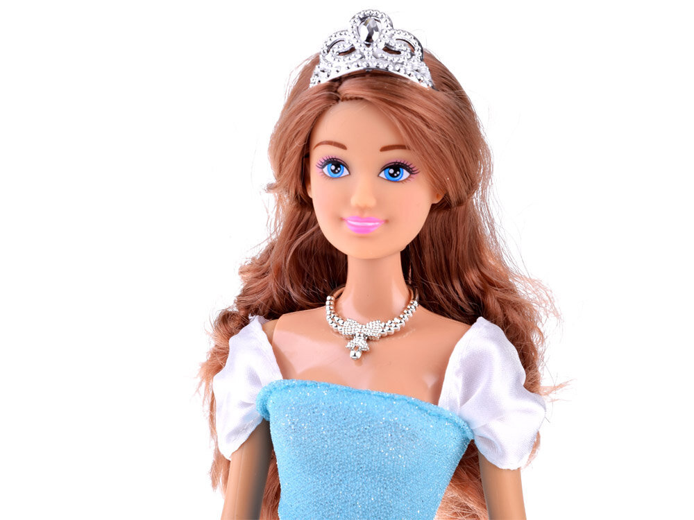 Lelle Anlily ar gariem matiem un zilu kleitu cena un informācija | Rotaļlietas meitenēm | 220.lv