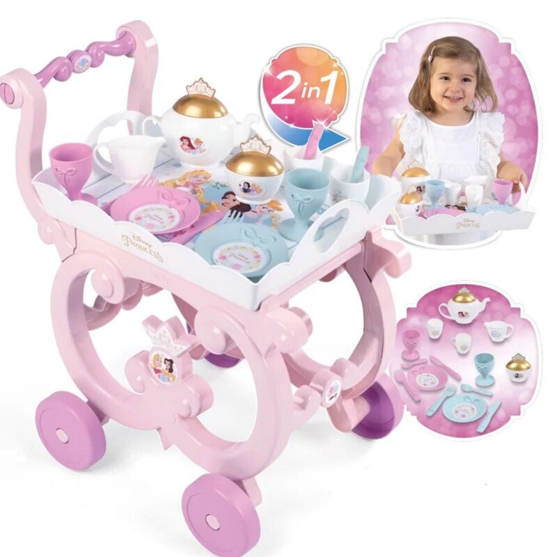 Bērnu ratiņi ar trauciņiem Smoby Disney Princess cena un informācija | Rotaļlietas meitenēm | 220.lv