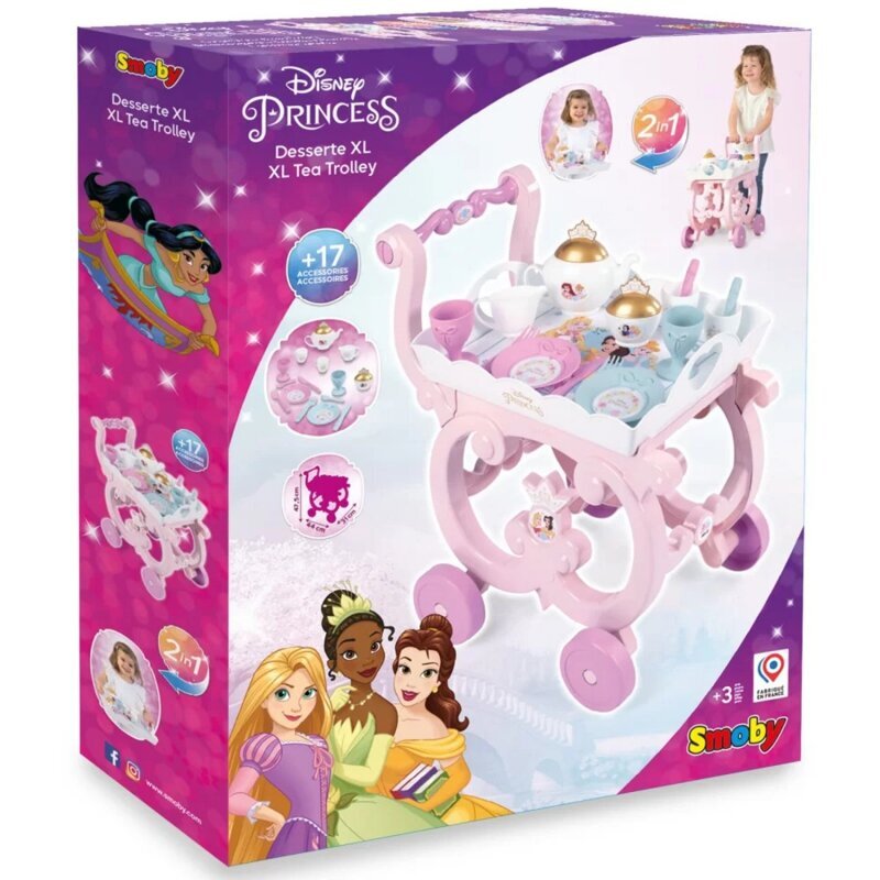 Bērnu ratiņi ar trauciņiem Smoby Disney Princess cena un informācija | Rotaļlietas meitenēm | 220.lv