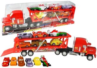 6 automašīnu un kravas automašīnas komplekts Zibens Mcqueen cena un informācija | Rotaļlietas zēniem | 220.lv