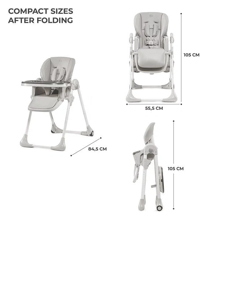 Barošanas krēsls Kinderkraft Yummy, green cena un informācija | Barošanas krēsli | 220.lv