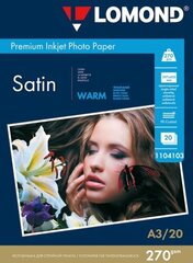 Lomond Premium Photo Paper Satin 270 g/m2 A4, 20 sheets, Warm цена и информация | Прочие аксессуары для фотокамер | 220.lv