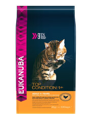 Eukanuba Cat Adult All Breeds Top Condition pieaugušiem kaķiem, ar vistas gaļu un aknām, 2 kg cena un informācija | Sausā barība kaķiem | 220.lv