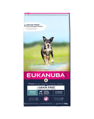 Eukanuba Grain Free S-XL Adult pieaugušiem suņiem ar pīli, 3 kg cena un informācija | Sausā barība suņiem | 220.lv
