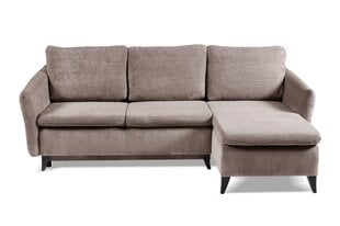 Угловой диван ARES - L-образный мягкий уголок, кушетка, гостиная зона, универсальный в вельвете (цвет: светло-коричневый оттоманка: UNI) цена и информация | Угловые диваны | 220.lv