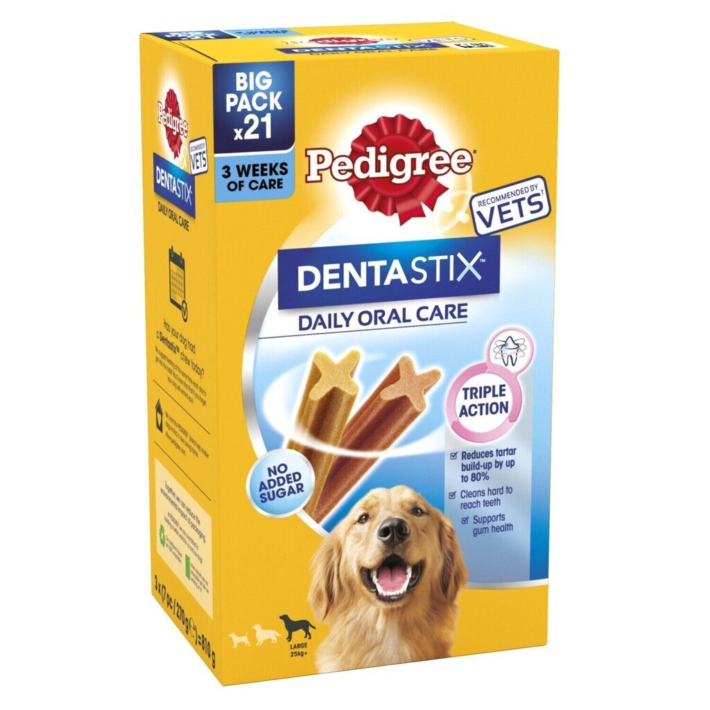 Pedigree Dentastix liela izmēra šķirņu suņiem, 16x270 g cena un informācija | Gardumi suņiem | 220.lv