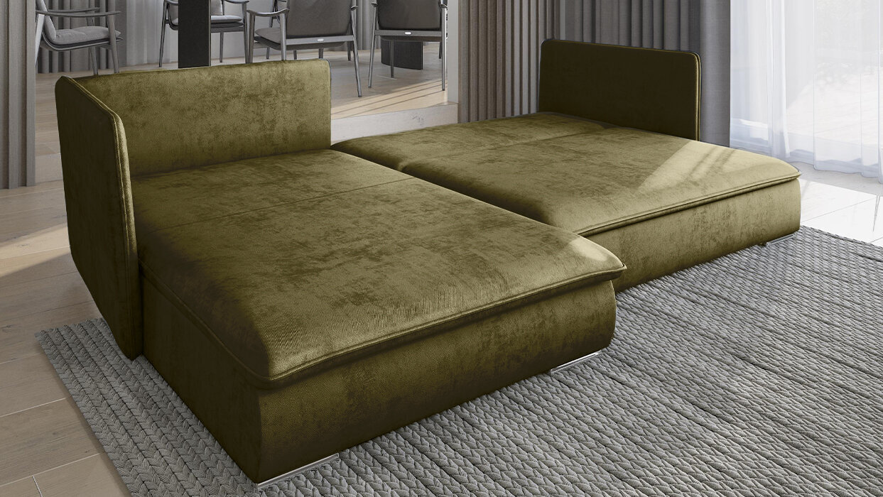 Stūra dīvāns Mocha, zaļš cena un informācija | Stūra dīvāni | 220.lv