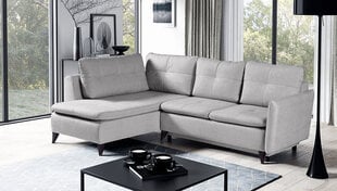 Угловой диван NAVARA - L-образный мягкий уголок, кушетка, гостиная зона, универсальный (цвет: светло-серый пуфик: UNI) цена и информация | Угловые диваны | 220.lv