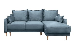 Угловой диван LEON - L-образный мягкий уголок, кушетка, гостиная (цвет: синий оттоманка: справа) цена и информация | Угловые диваны | 220.lv
