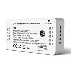 Светодиодный контроллер Gledopto Zigbee Pro RGBW (Zigbee+RF) 12–54 В постоянного тока цена и информация | Контроллеры | 220.lv