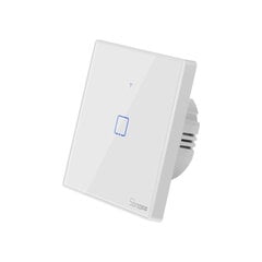 Sonoff TX T2 EU 1C 1-канальный умный настенный сенсорный выключатель света WiFi + RF (белый, с рамкой) цена и информация | Электрические выключатели, розетки | 220.lv