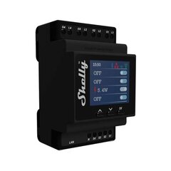 Shelly PRO 4PM WiFi + Ethernet 4-клавишный интеллектуальный релейный переключатель с измерителем мощности цена и информация | Электрические выключатели, розетки | 220.lv