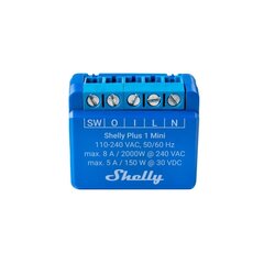 Viena kanāla Wi-Fi viedreleja slēdzis 8A Shelly cena un informācija | Elektrības slēdži, rozetes | 220.lv