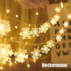 Ziemassvētku vītne Sniegpārsliņas, 40 LED, 6 m цена и информация | Гирлянды | 220.lv