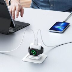 Veger USB + Type C + Apple Watch PD 25W, Balts cena un informācija | Viedpulksteņu un viedo aproču aksesuāri | 220.lv