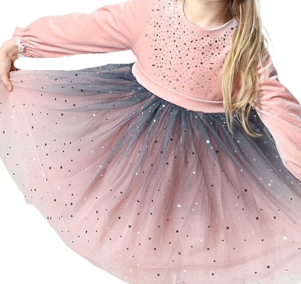 Skaista kleita meitenēm, rozā cena un informācija | Kleitas meitenēm | 220.lv