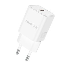 Borofone Wall charger BN13 Safety - Type C - PD 30W with Type C to Lightning cable white цена и информация | Зарядные устройства для телефонов | 220.lv