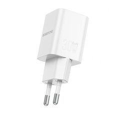 Borofone Wall charger BN14 Royal - USB + Type C - QC 3.0 PD 30W with Type C to Lightning cable white цена и информация | Зарядные устройства для телефонов | 220.lv