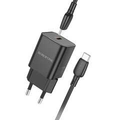 Borofone Wall charger BN13 Safety - Type C - PD 30W with Type C to Type C cable black цена и информация | Зарядные устройства для телефонов | 220.lv