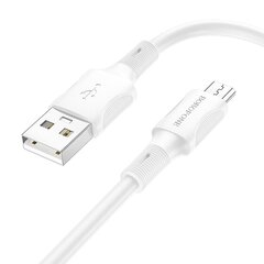 Borofone Cable BX80 Succeed - USB to Micro USB - 2,4A 1 metre white цена и информация | Кабели для телефонов | 220.lv