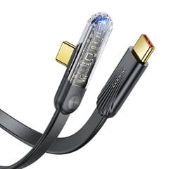 Toocki Elbow Charging Cable C-C, 1m, 100W (Black) цена и информация | Кабели для телефонов | 220.lv