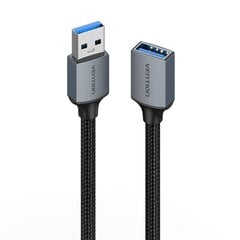 Extension Cable USB 3.0, male USB to female USB-A, Vention 2m (Black) цена и информация | Кабели и провода | 220.lv