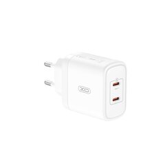 XO wall charger CE08 PD 50W 2x USB-C white цена и информация | Зарядные устройства для телефонов | 220.lv