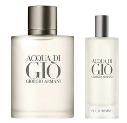 Komplekts Giorgio Armani Acqua di Gio vīriešiem: tualetes ūdens EDT, 50 ml + tualetes ūdens EDT, 15 ml цена и информация | Мужские духи | 220.lv