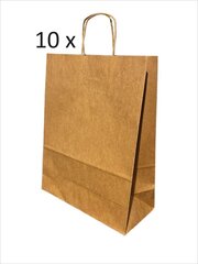 Papīra maisi EKO ar savītiem rokturiem 220 * 100 * 280 mm, 10. gab cena un informācija | Dāvanu saiņošanas materiāli | 220.lv