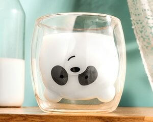 Stikla krūze ar dubultām sieniņām - Panda 260 ml. цена и информация | Стаканы, фужеры, кувшины | 220.lv