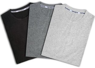 T-kreklu komplekts vīriešiem Pantoneclo, melns/pelēks, 3gab. цена и информация | Мужские футболки | 220.lv