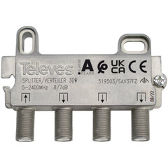 Антенный разветвитель Televes 519503 5-2400 МГц F3D 8/7 дБ цена и информация | Антенны и принадлежности | 220.lv