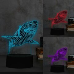 Светодиодная лампа iTotal 3D Акула 12,1 x 4 x 20,7 cm Пластик 4 W 21 cm цена и информация | Настольные лампы | 220.lv