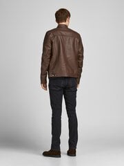 JACK & JONES мужская куртка из искусственной кожи 12147218*02, коричневый/choc 5715106702608 цена и информация | Мужские куртки | 220.lv