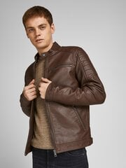 JACK & JONES мужская куртка из искусственной кожи 12147218*02, коричневый/choc 5715106702608 цена и информация | Мужские куртки | 220.lv