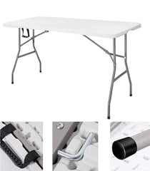Saliekamais galds, 120x61x74 cm, balts cena un informācija | Dārza galdi | 220.lv