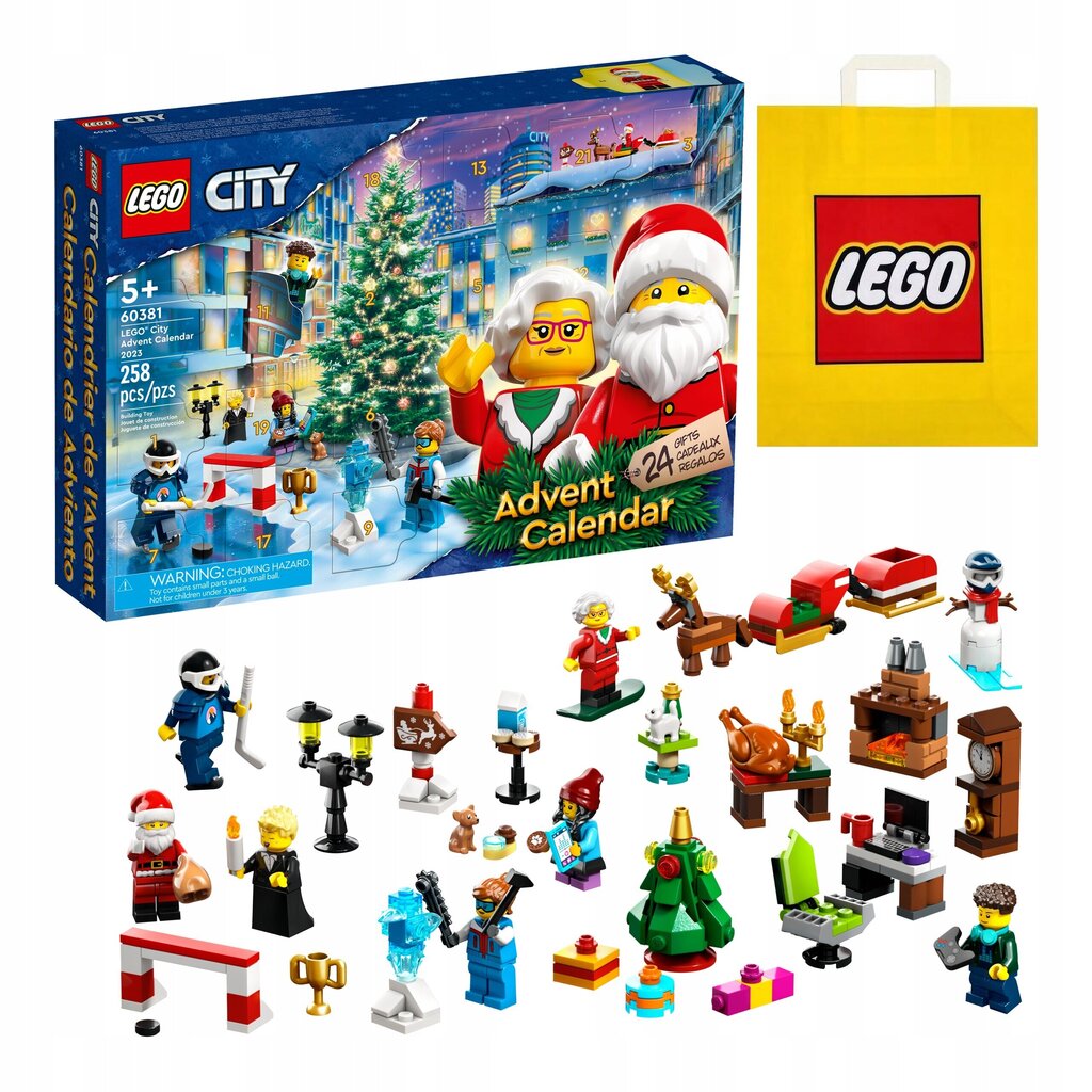 Adventes kalendārs LEGO City 60381, 258 gab. cena un informācija | Rotaļlietas zēniem | 220.lv